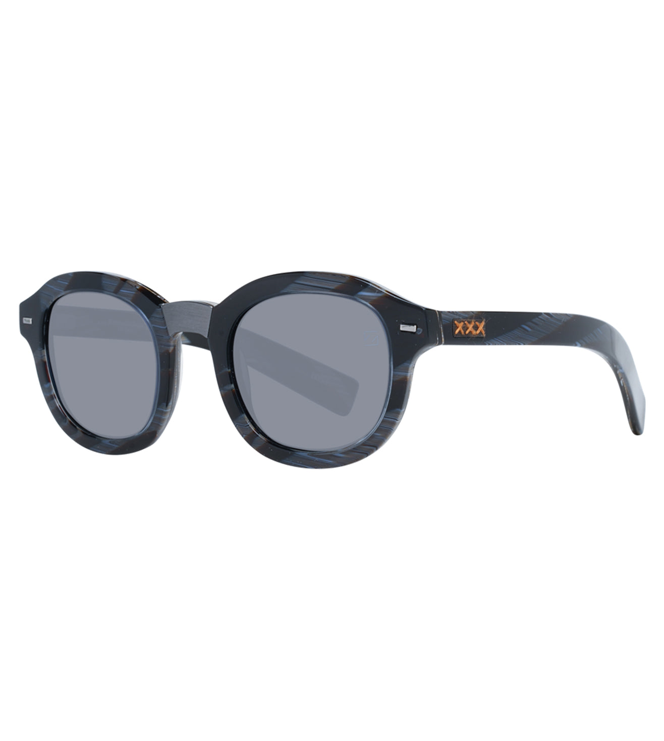 Zegna Men's Grey Round Sunglasses