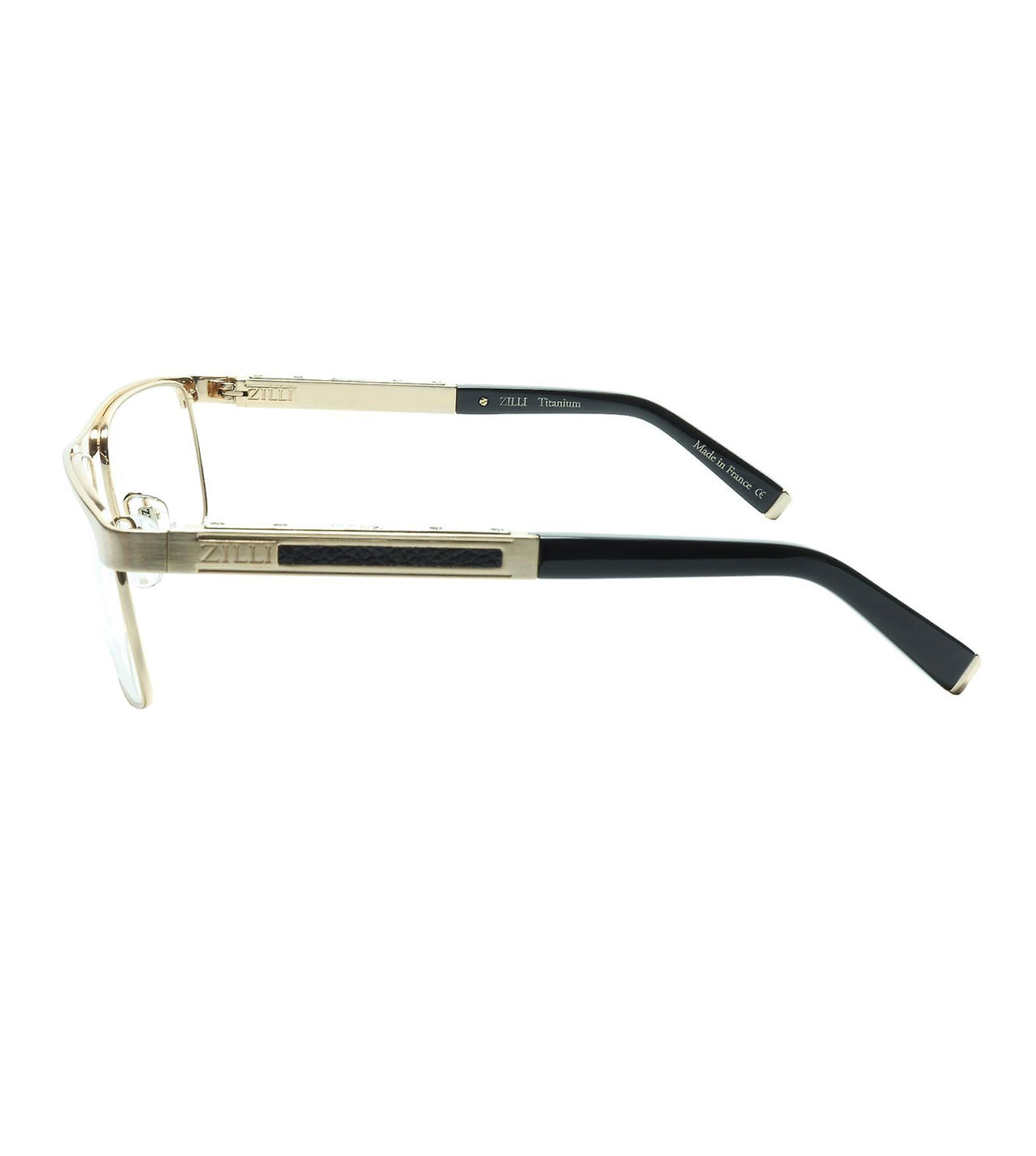 Zilli Men's Gold Rectangular Optical Frames