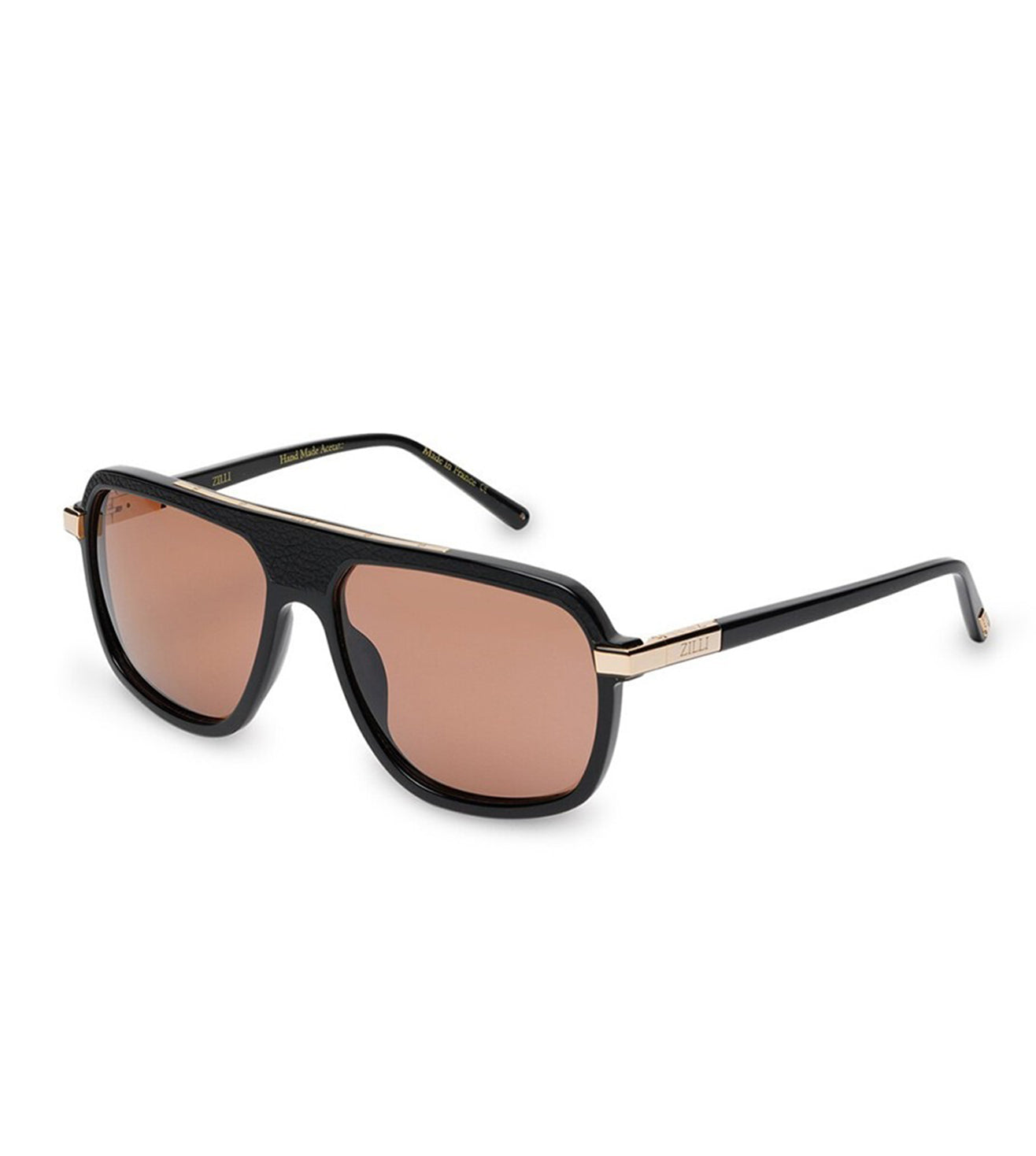 Zilli Men's Brown Aviator Sunglasses