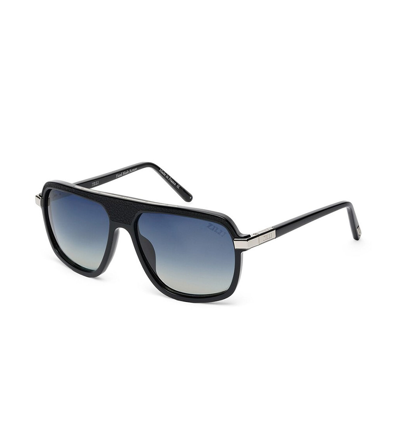 Zilli Men's Black Aviator Sunglasses