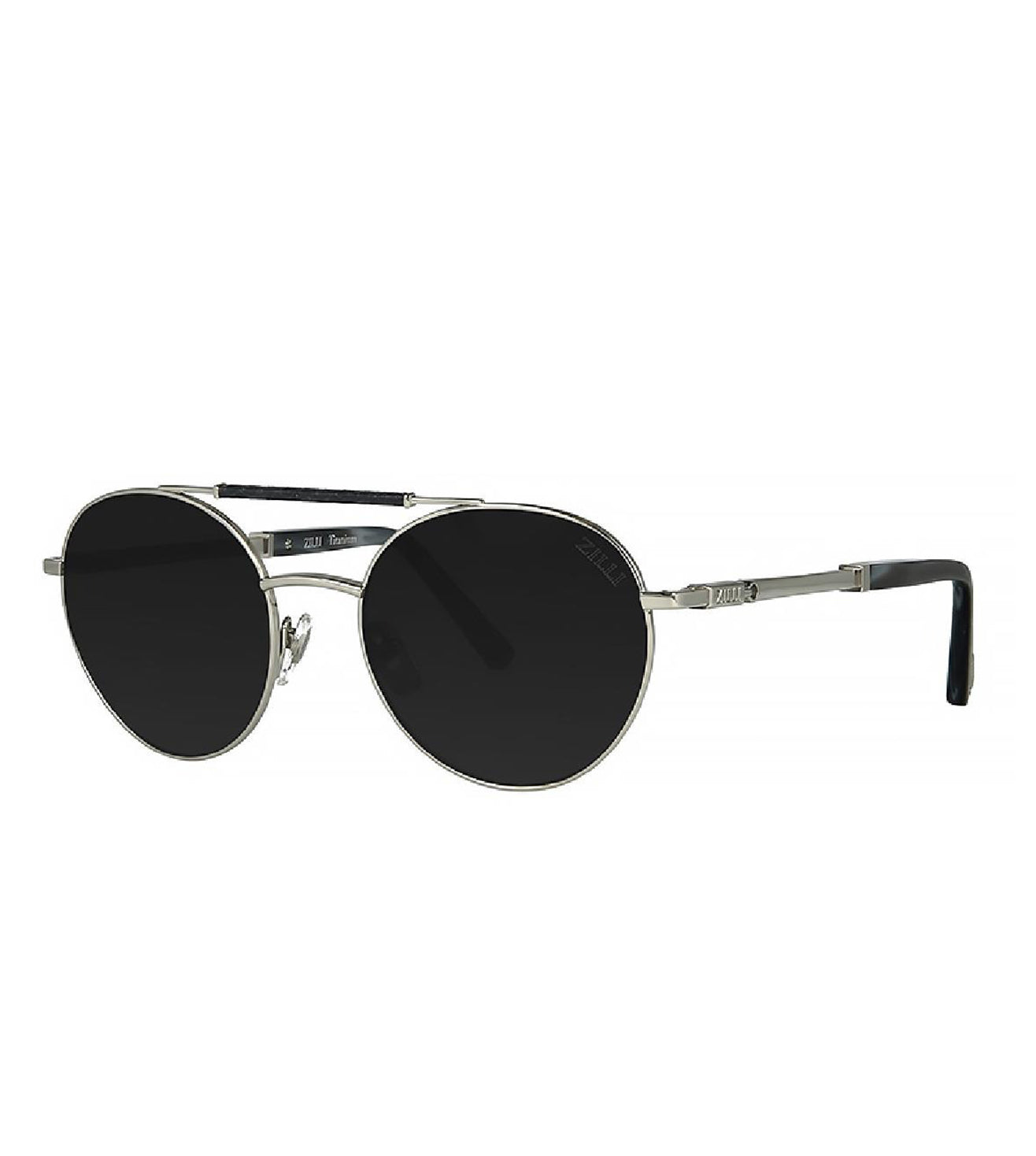 Zilli Men's Grey Round Sunglasses