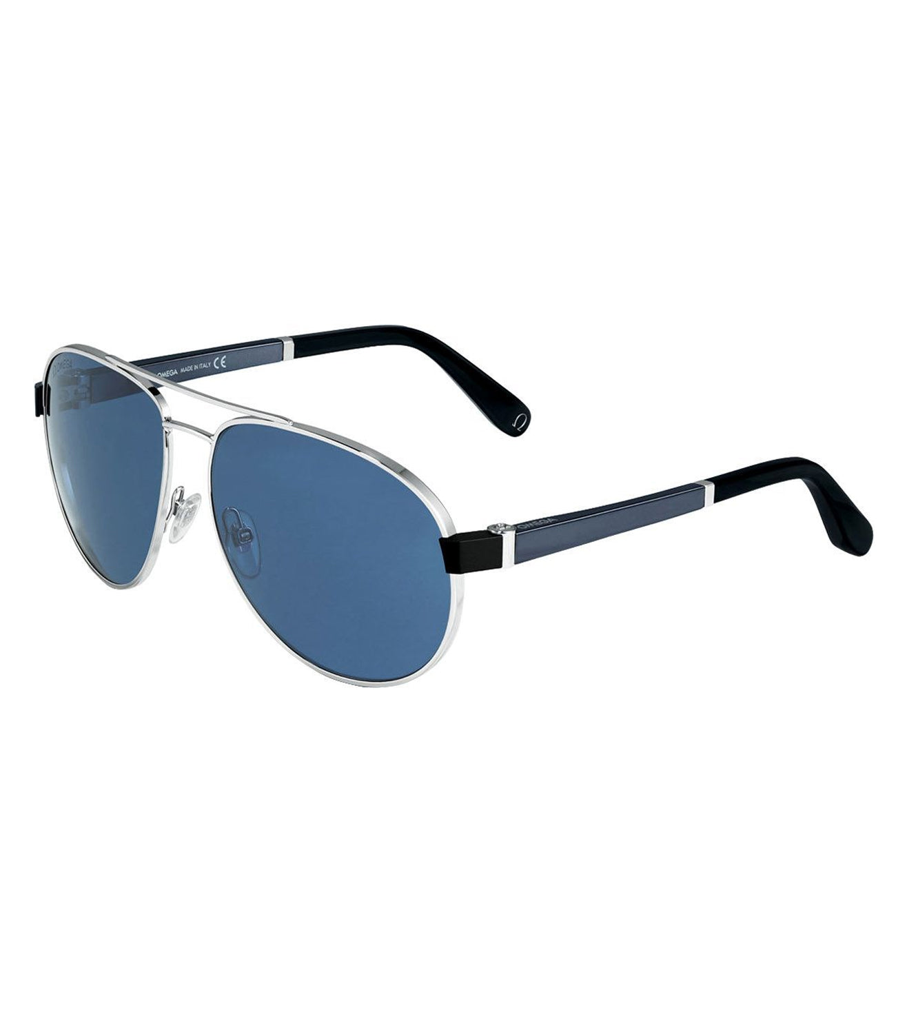 Omega Men's Blue Aviator Sunglasses