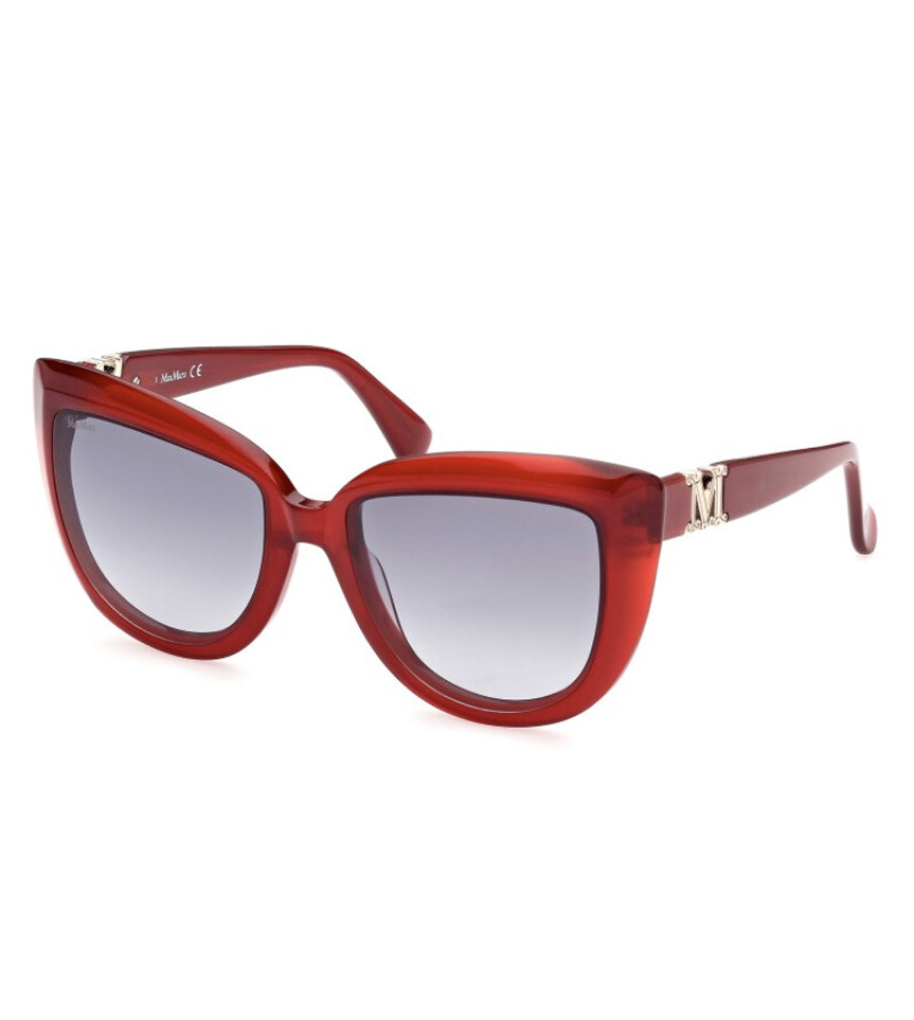 Butterfly Glossy Red Smoke Grad Max Mara Sunglasses