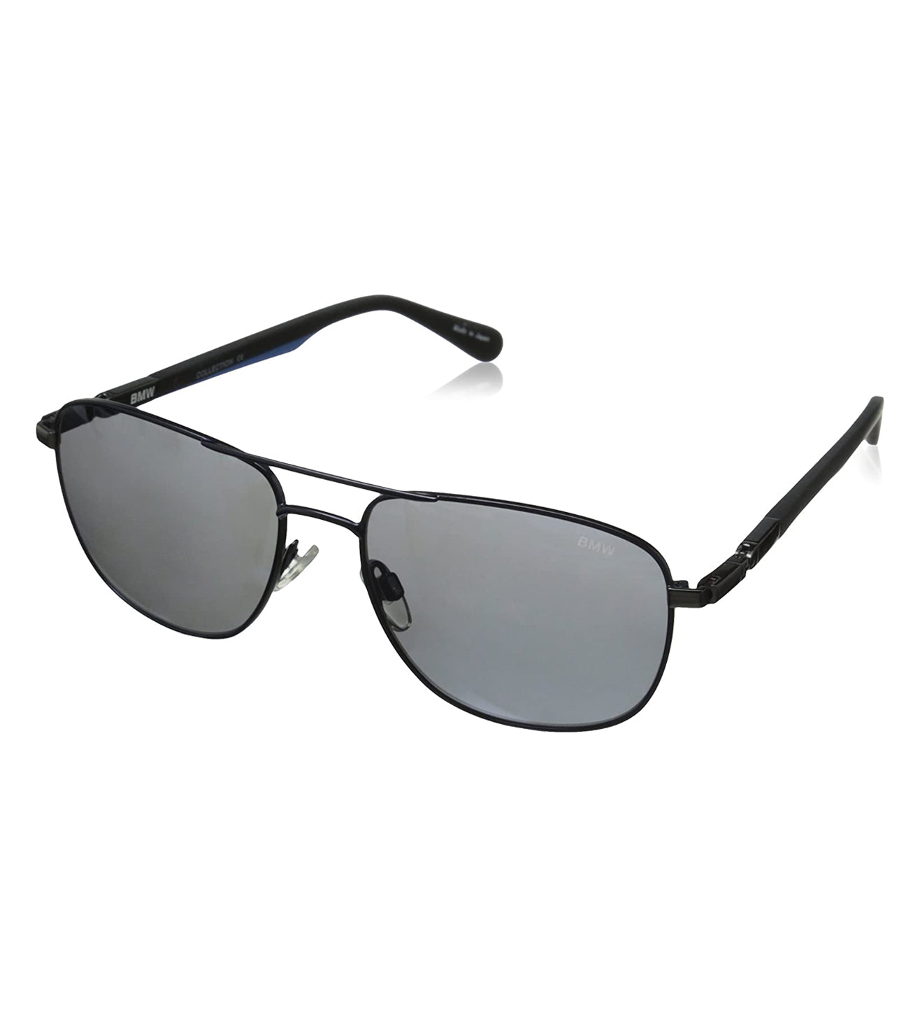 BMW Unisex Black Aviator Sunglasses