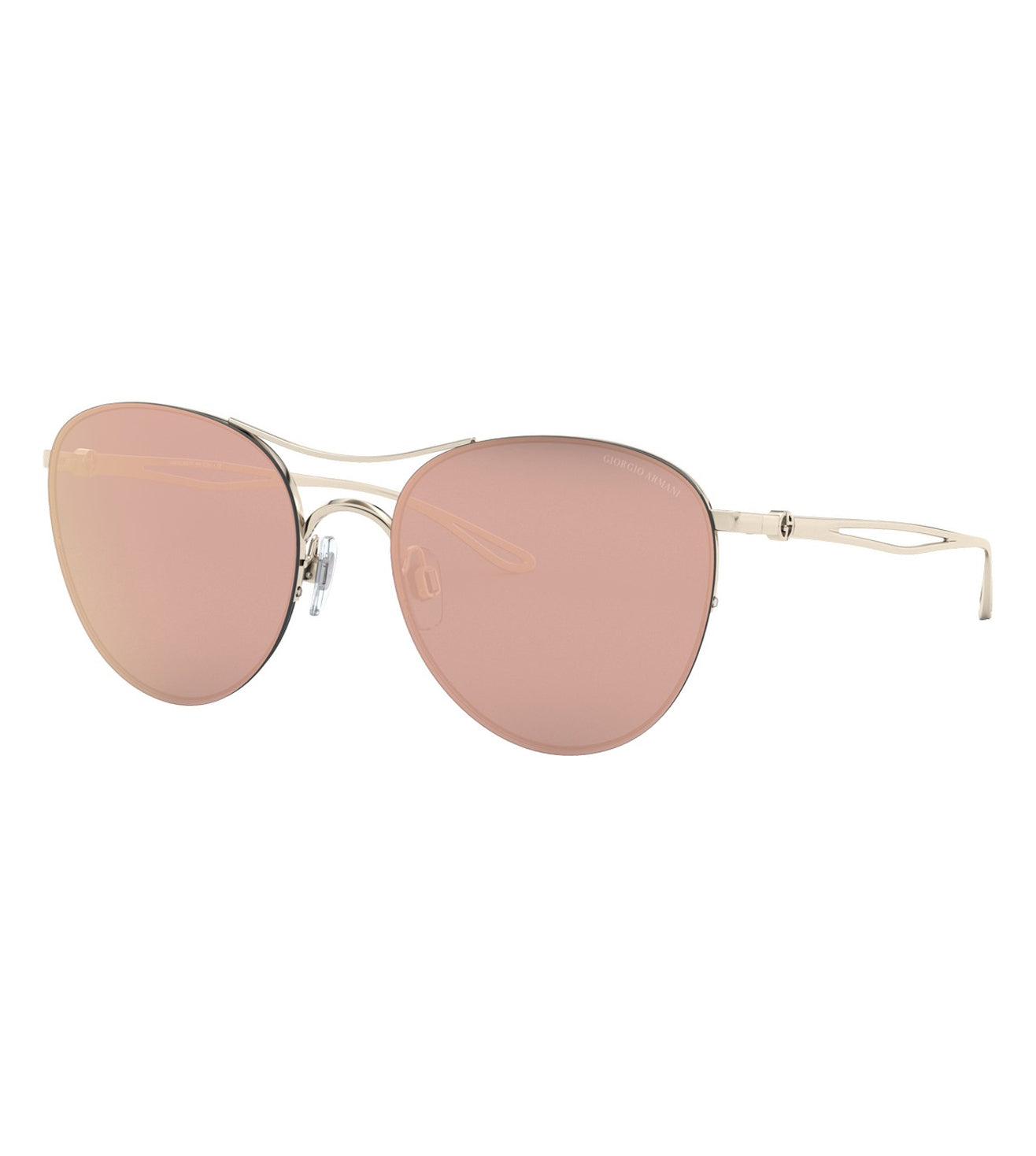Round Silver And Pink Lens Sunglasses