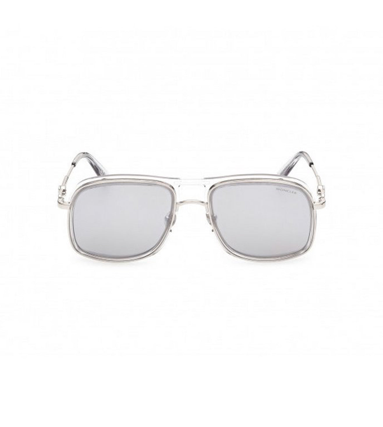 Moncler Pilot Transparent Silver Sunglasses