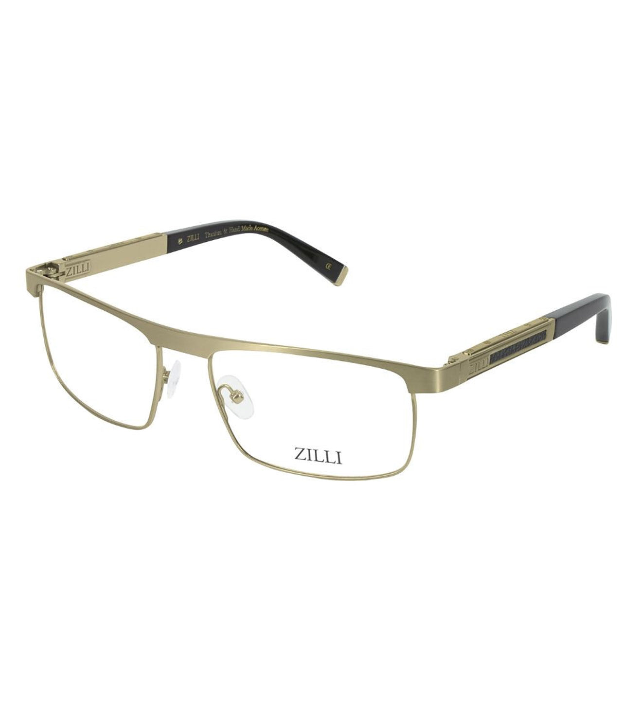 Zilli Men's Gold Rectangular Optical Frames