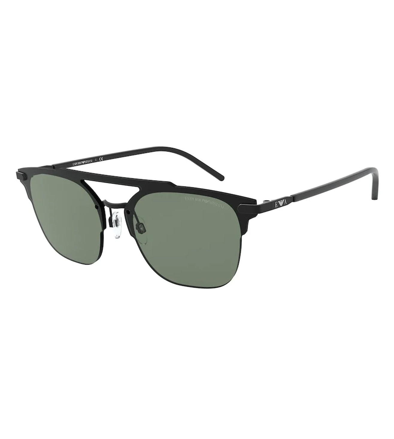 Square Black And Green Lens Sunglasses