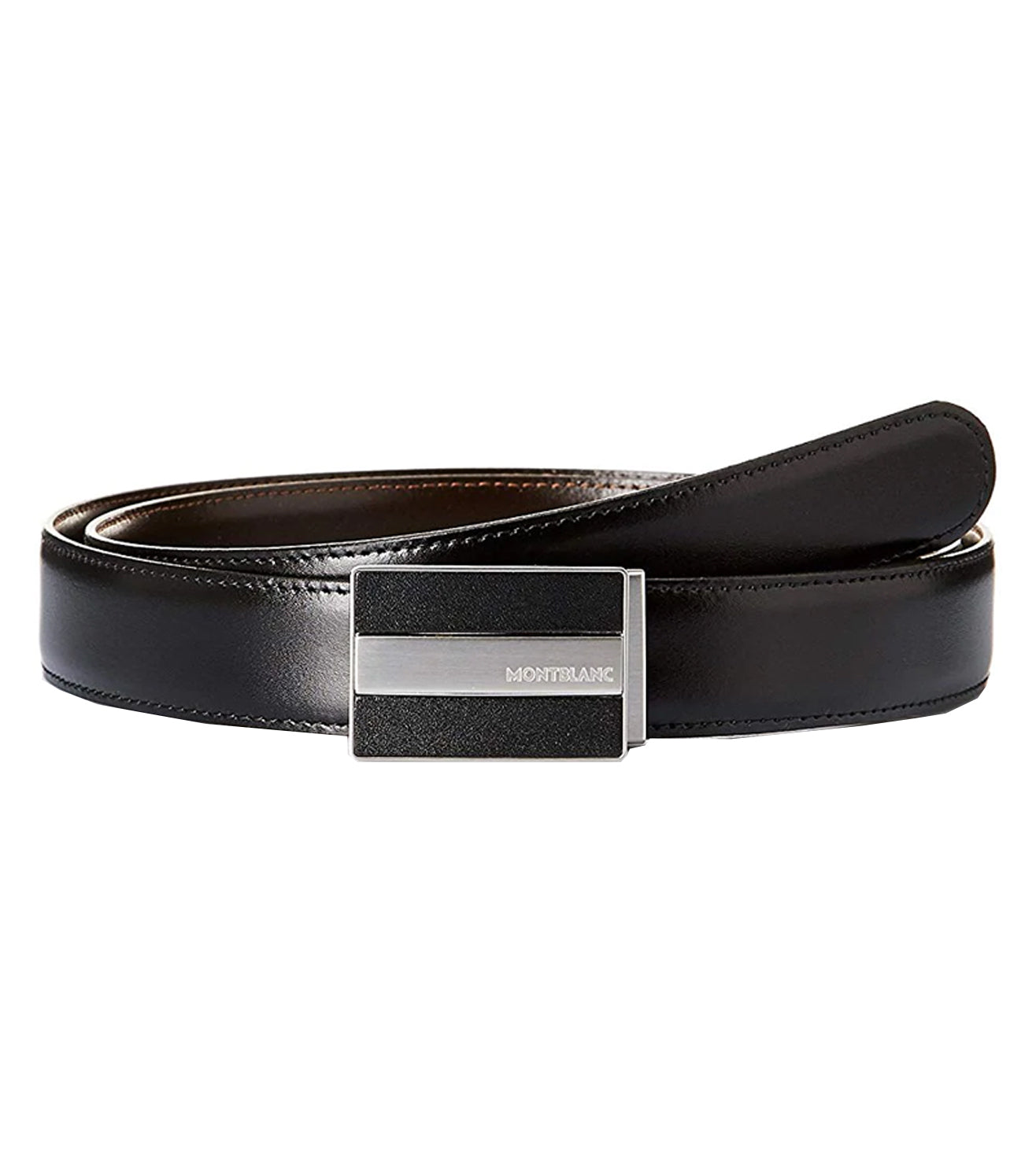 Box Buckle Reversible Leather Men's Belt
