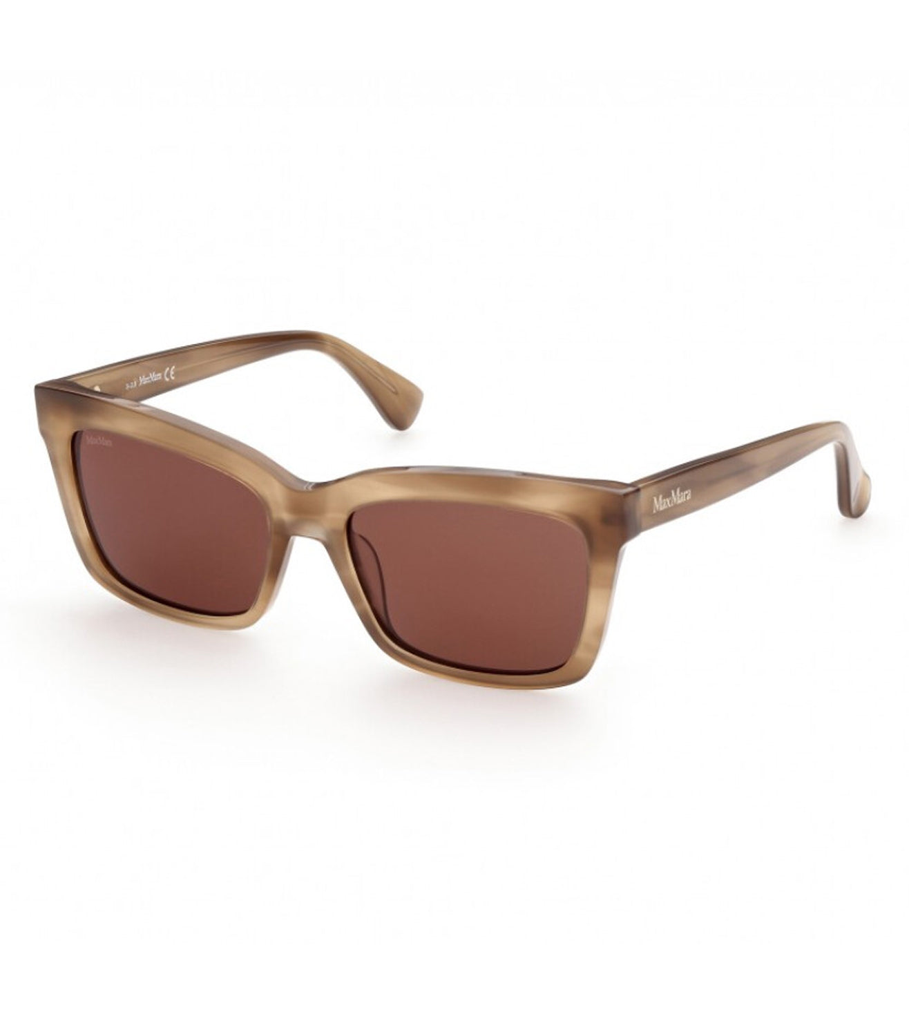 Rectangular Brown Brown Max Mara Sunglasses