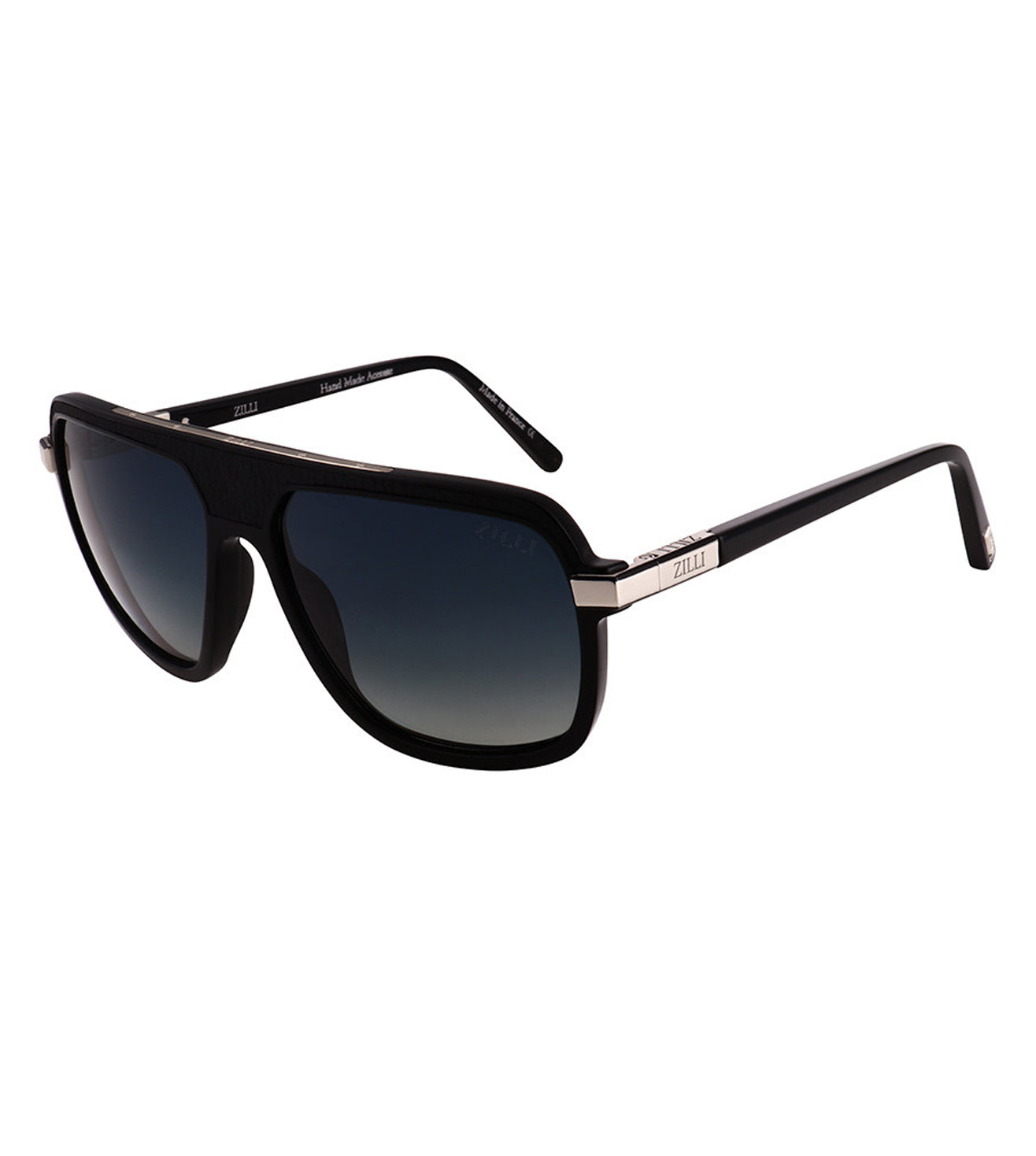 Zilli Men's Black Aviator Sunglasses