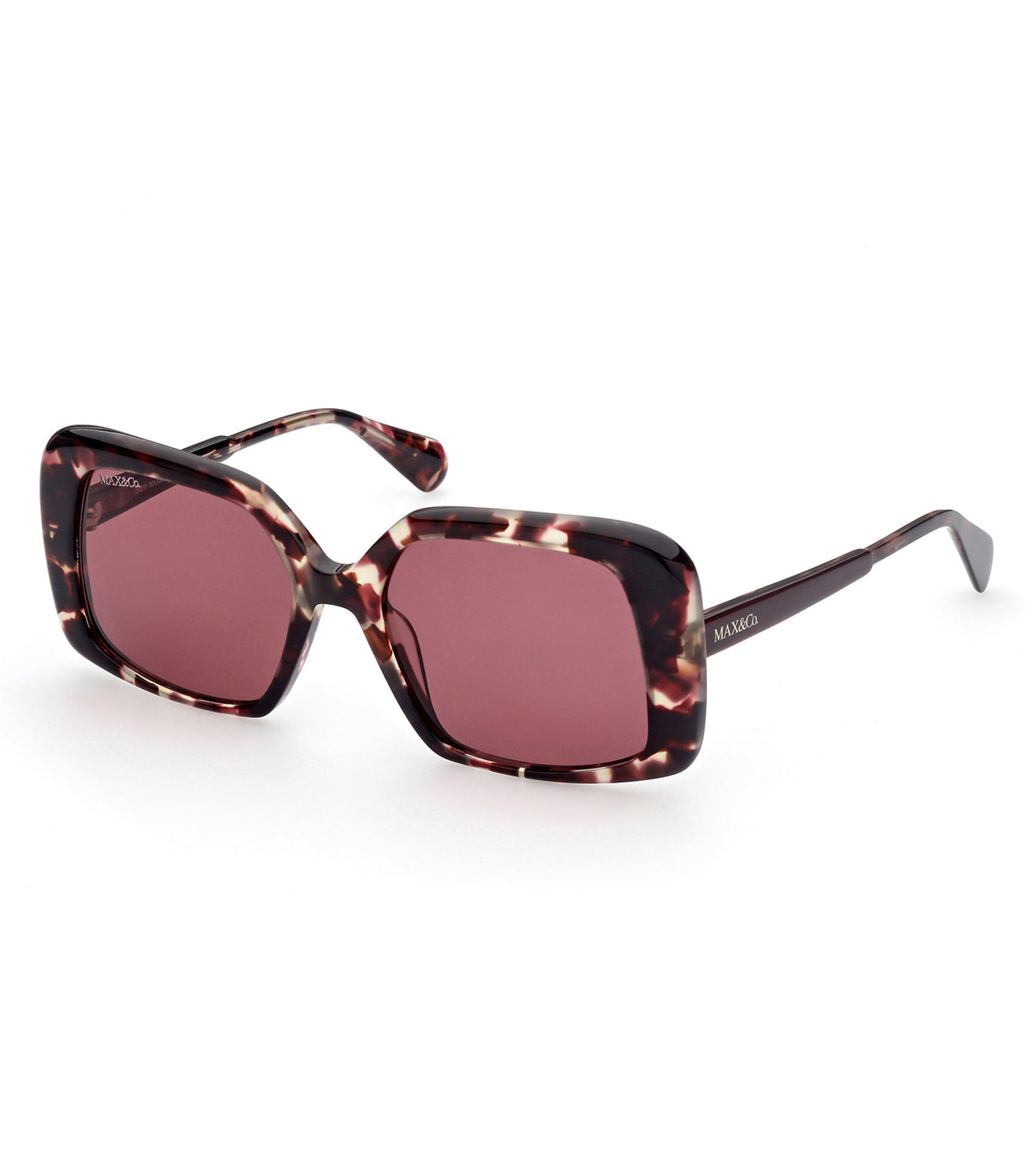 Rectangular Brown Burgundy Max Mara Sunglasses