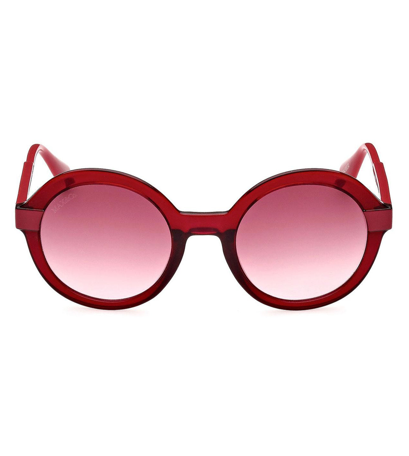 Max Mara Women's Red Gradient-Mirrored Round Sunglasses