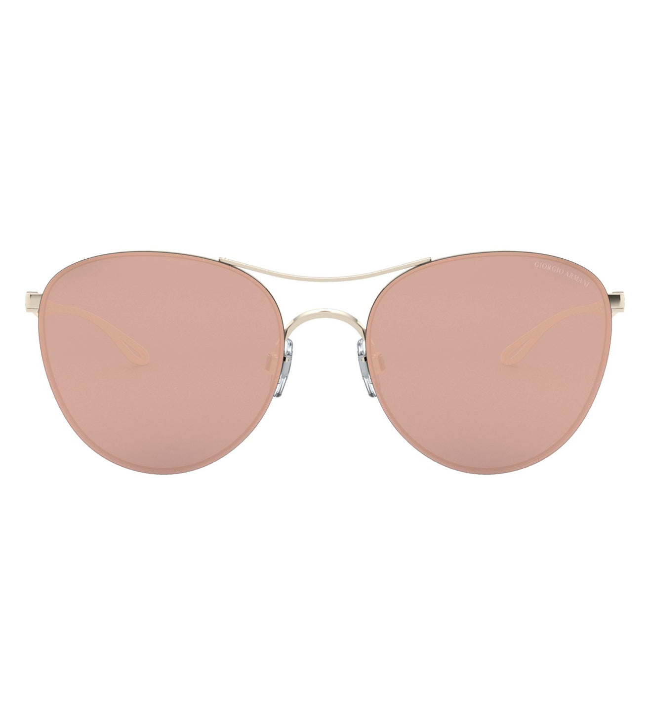 Giorgio Armani Women's Grey-mirrored/Rose Gold Round Sunglasses