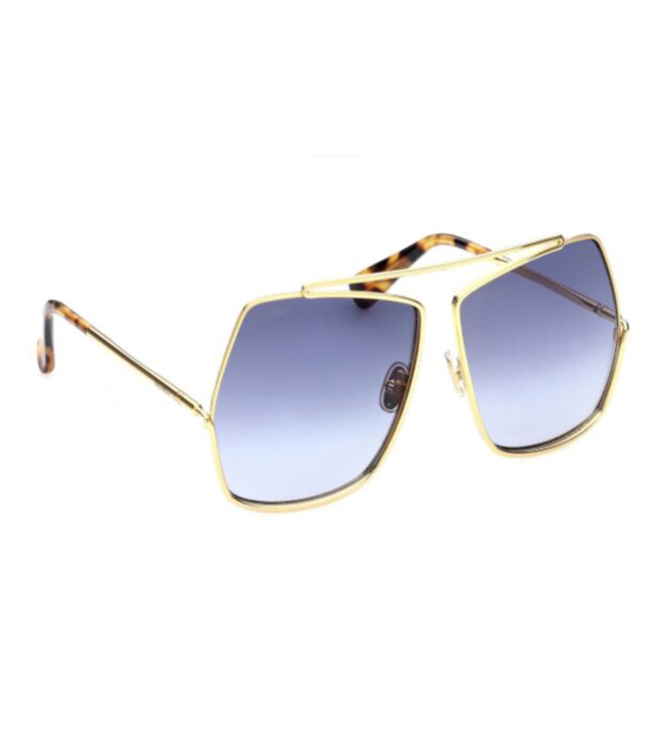 Oversized Gold Blue Max Mara Sunglasses