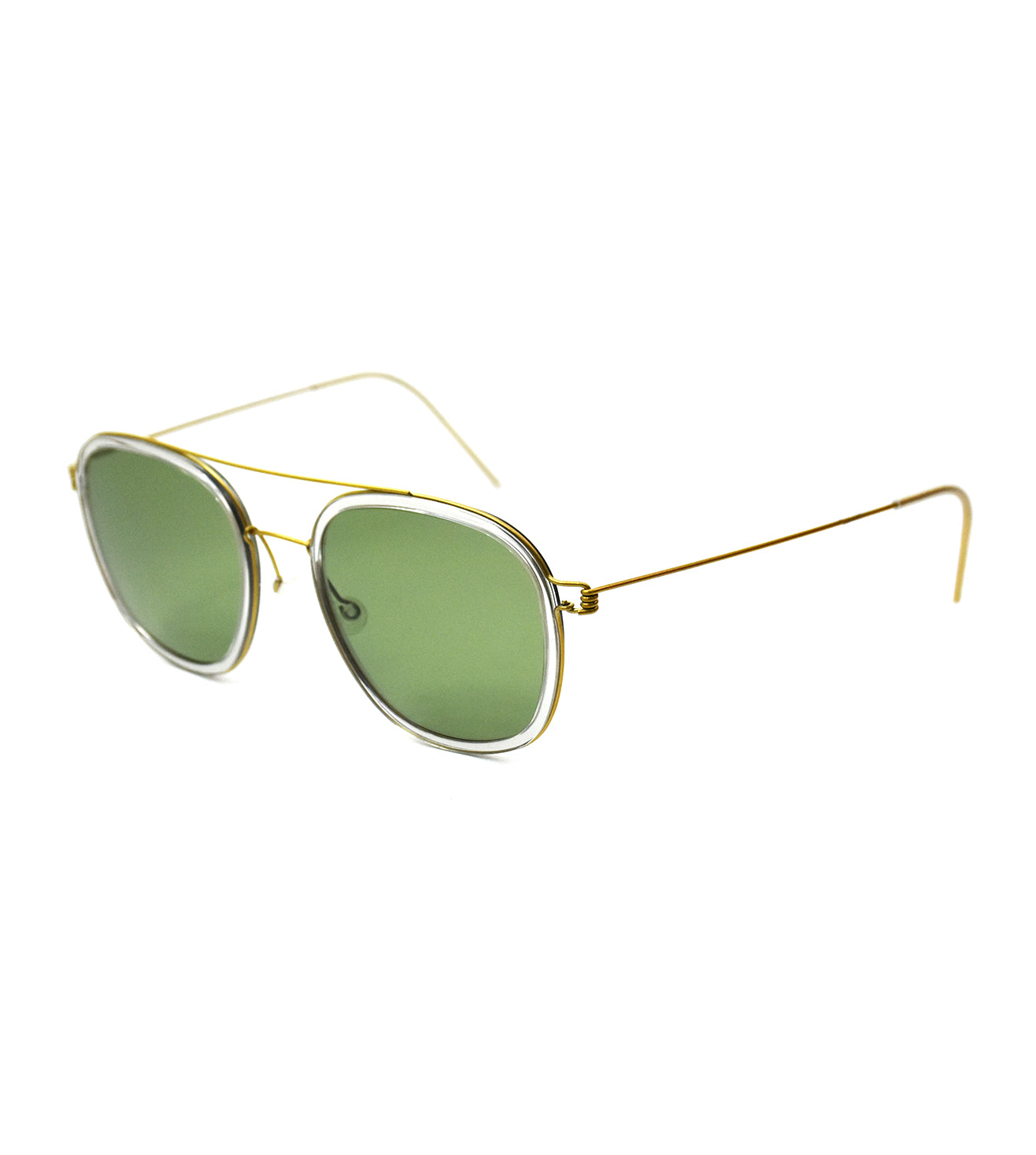 Lindberg Unisex Green Aviator Sunglasses
