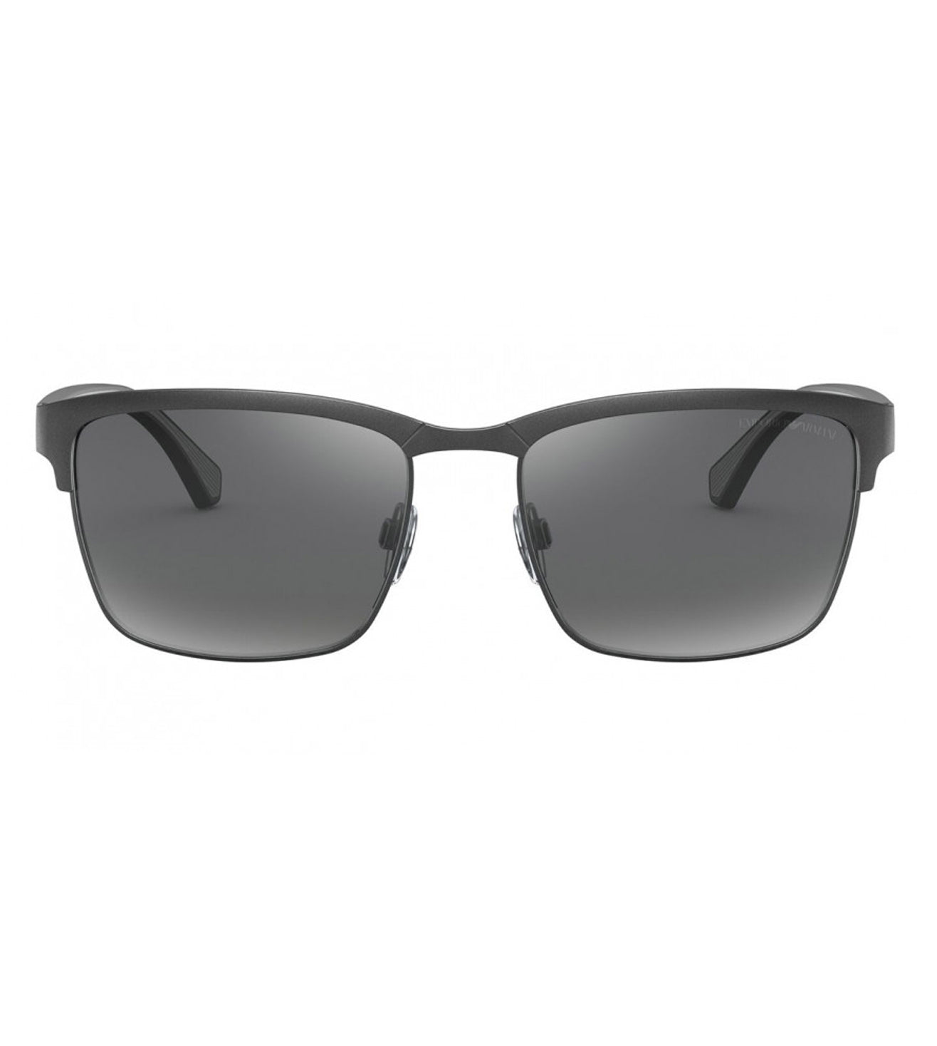 Rectangular Matte Grey And Grey Mirror Silver Sunglasses