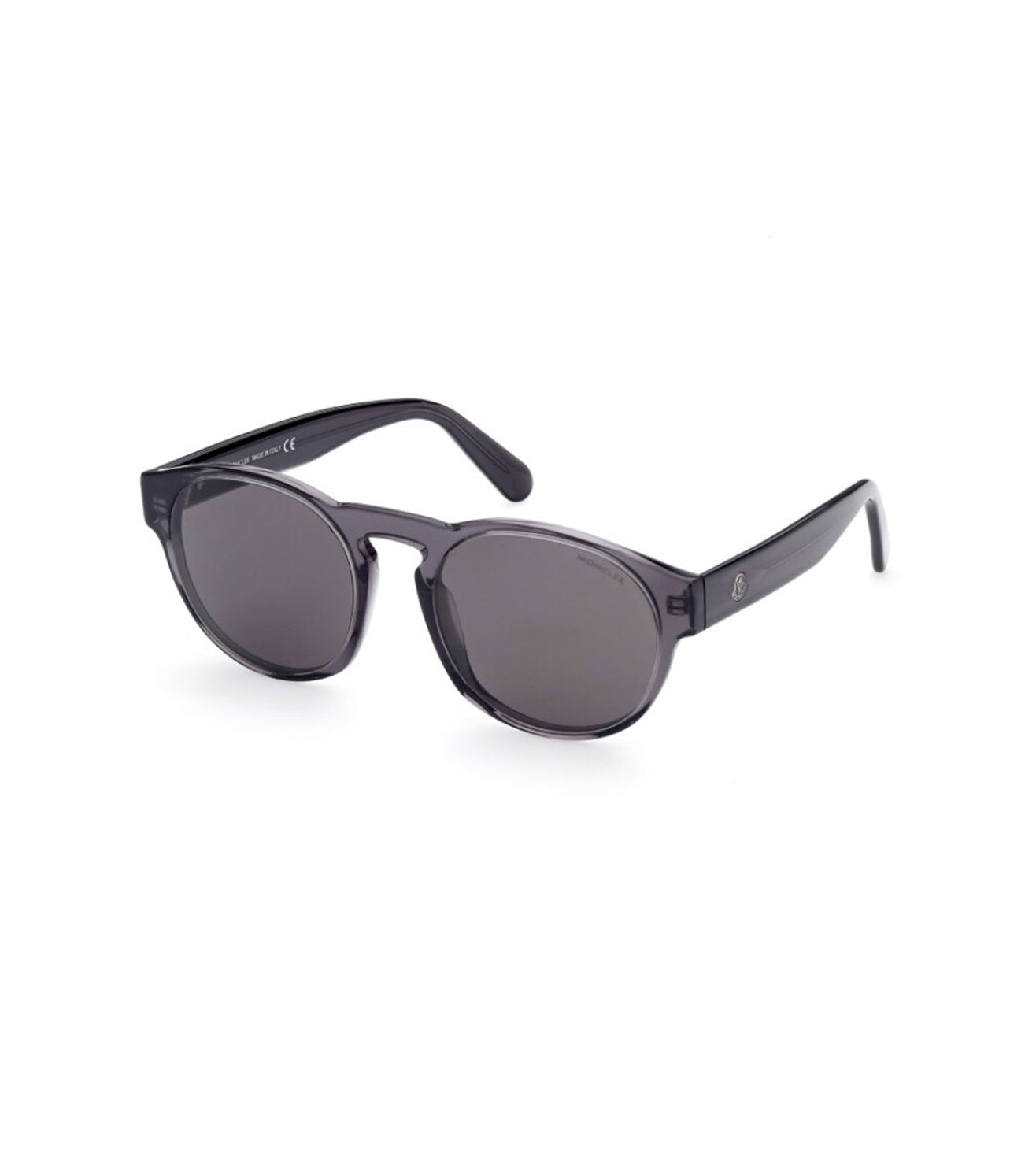 Round Shiny Black Sunglasses