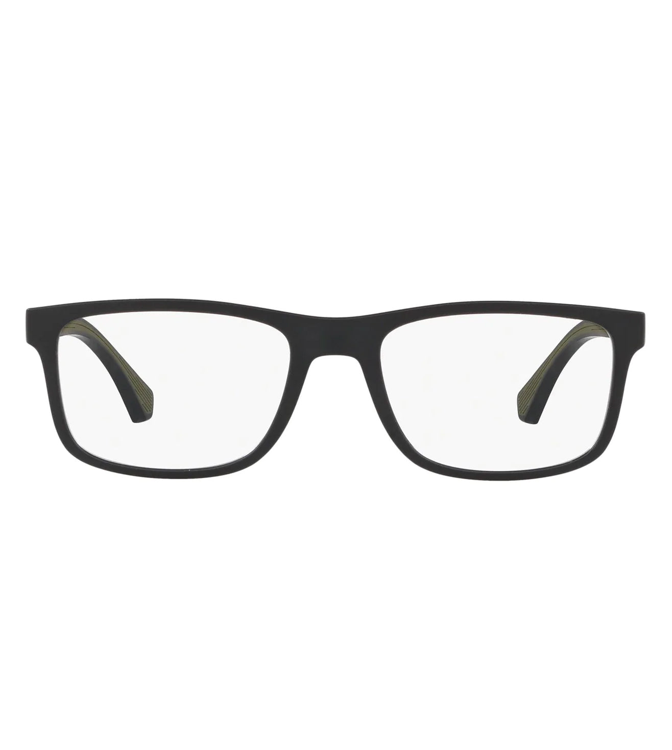 Rectangular Matte Black Green Eyeglasses