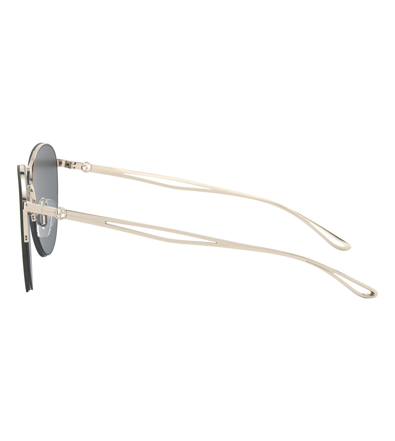 Giorgio Armani Women's Grey-mirrored/Rose Gold Round Sunglasses