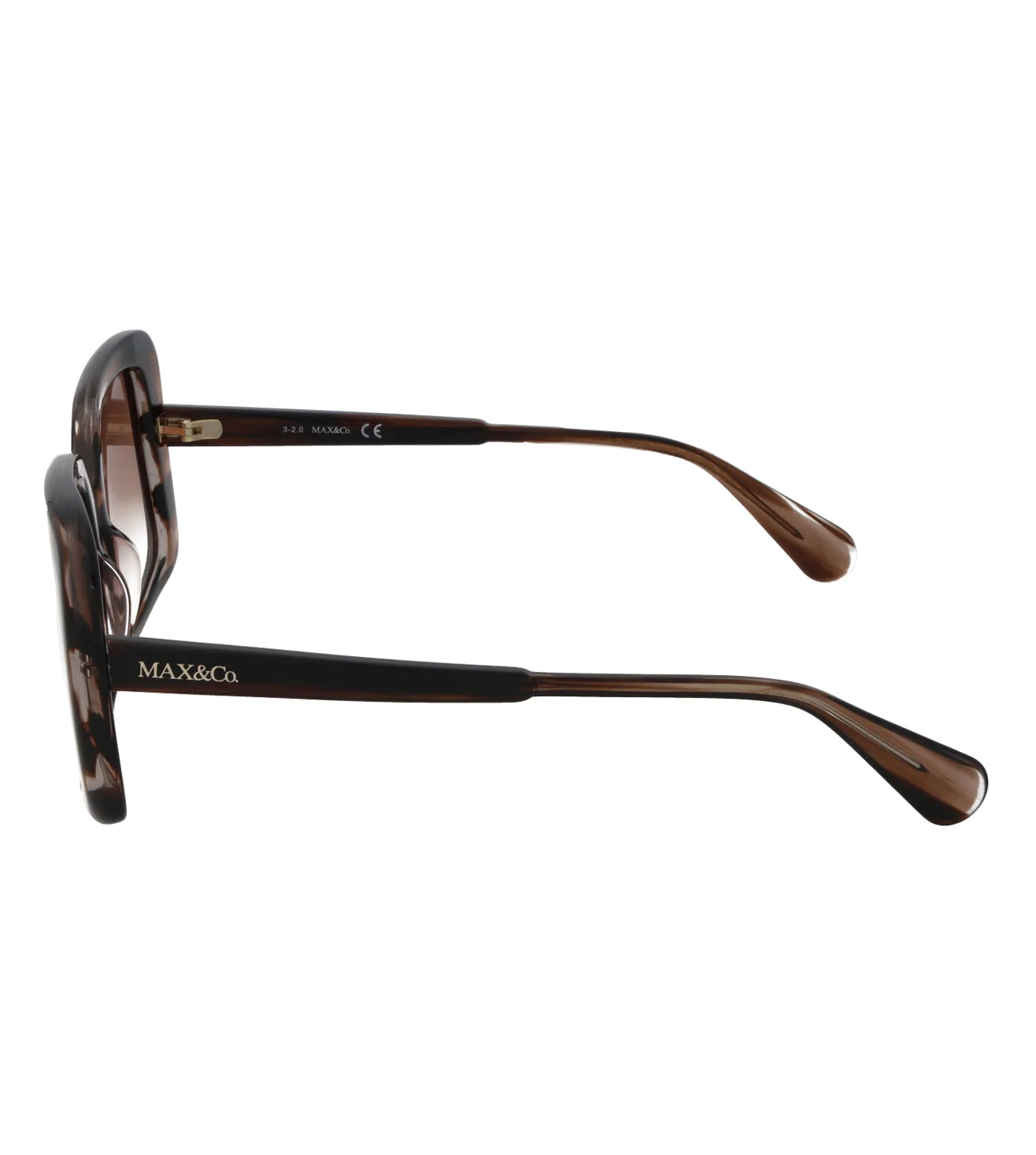 Rectangular Brown Brown Max Mara Sunglasses