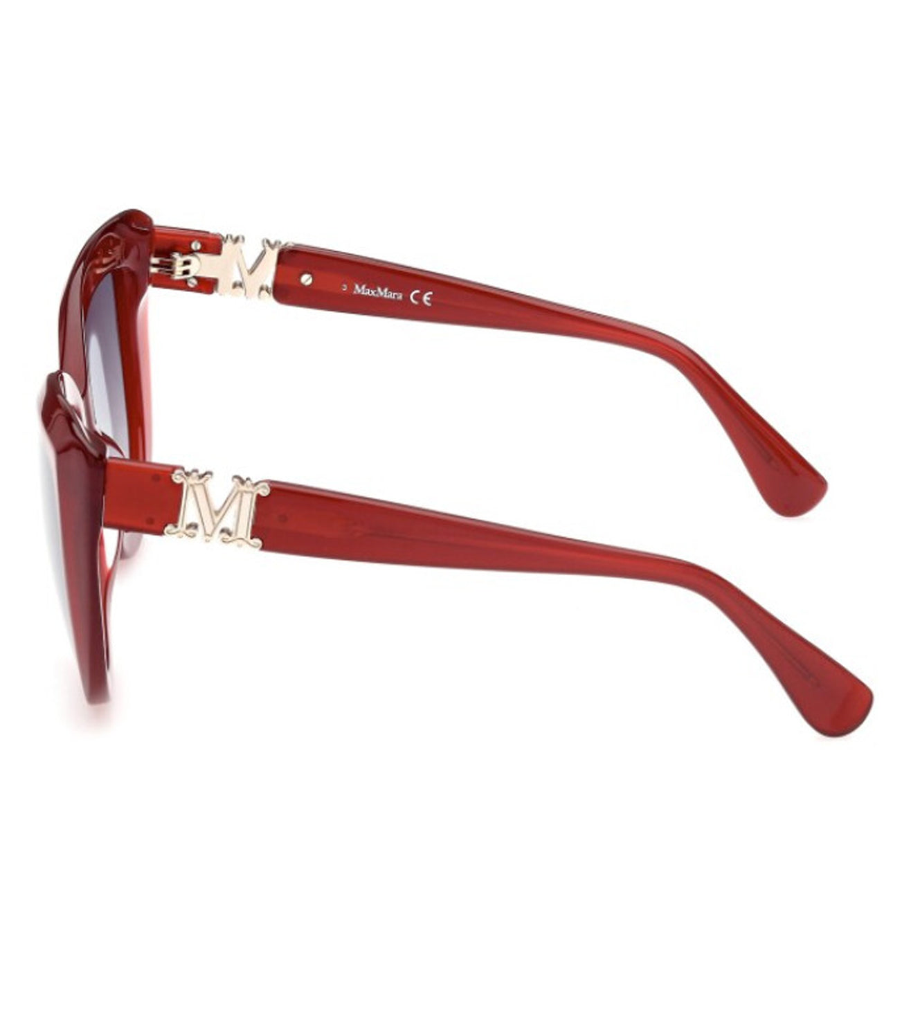 Butterfly Glossy Red Smoke Grad Max Mara Sunglasses