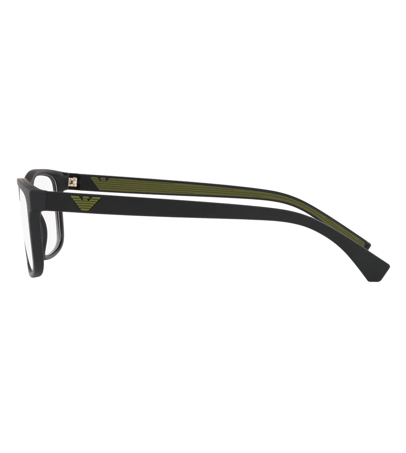 Rectangular Matte Black Green Eyeglasses
