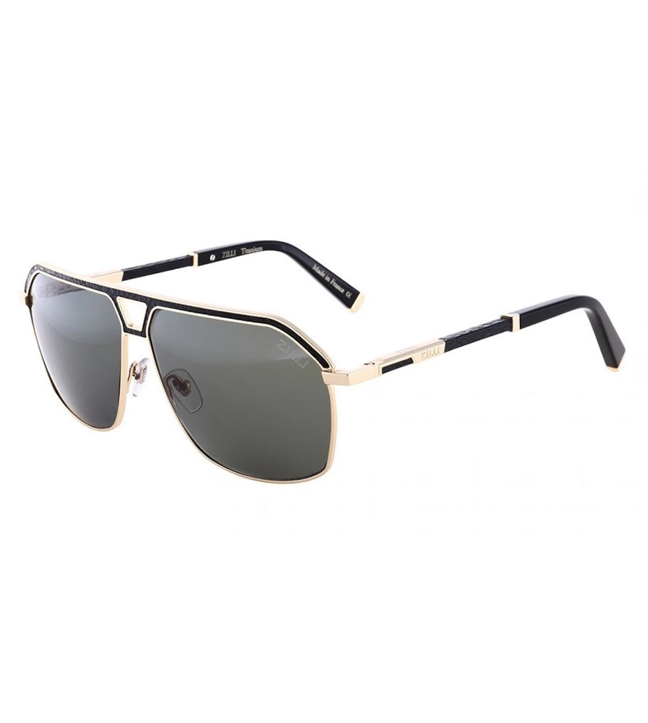 Zili Sunglasses ZILLI Sunglasses Titanium Acetate Leather Gradient France  main image 3