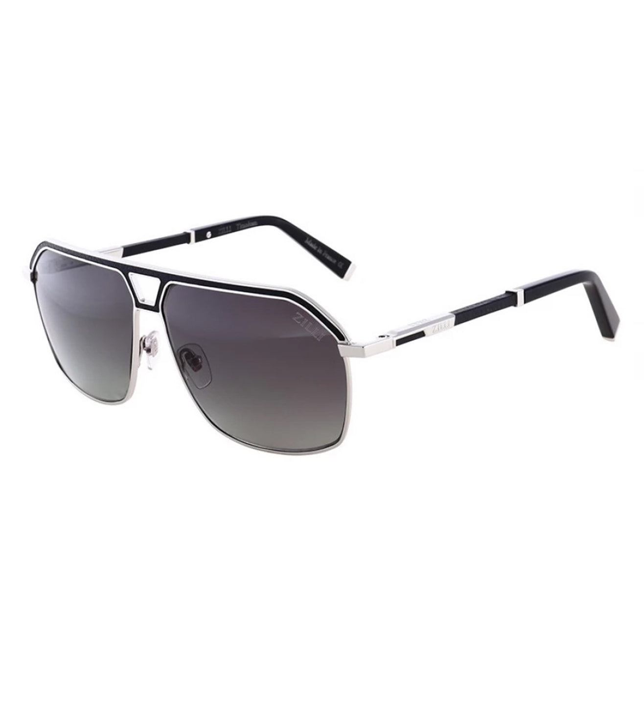 Zilli Men's Grey Polarized Aviator Sunglasses