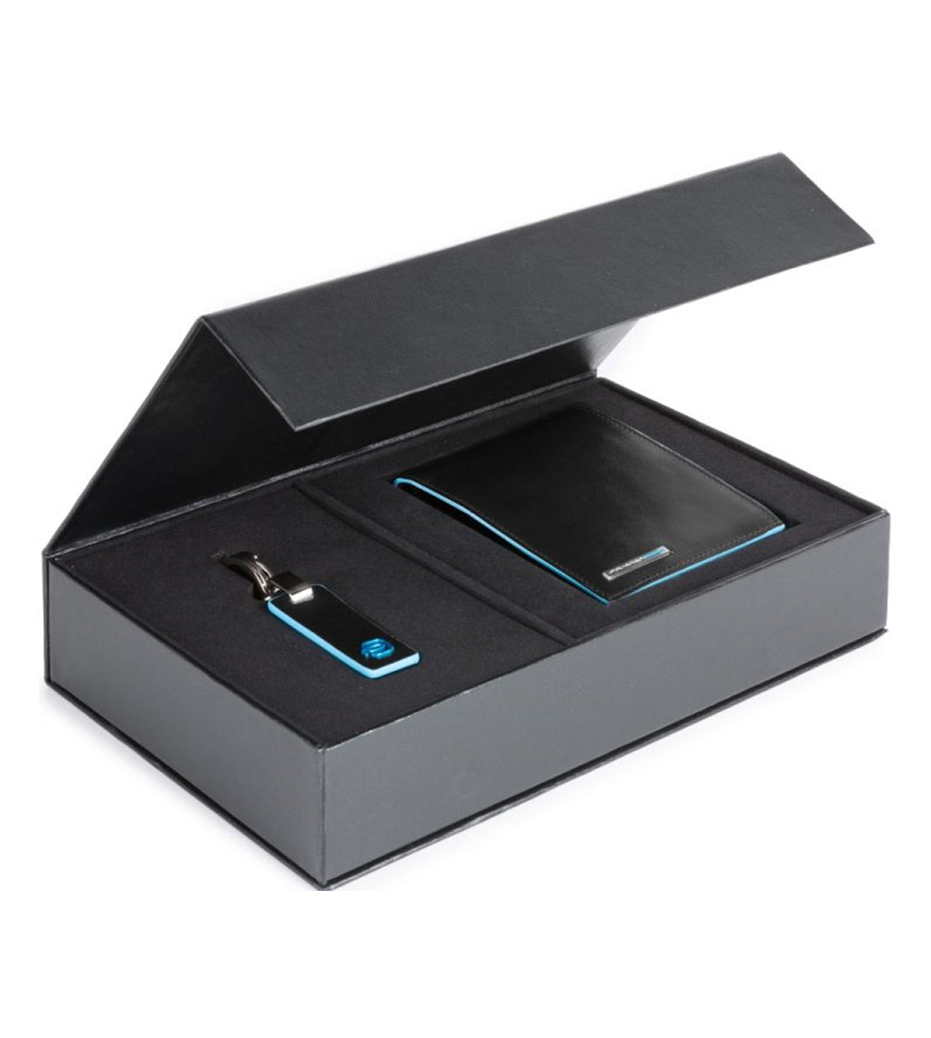 Piquadro Blue Square Men's Black Gift Box