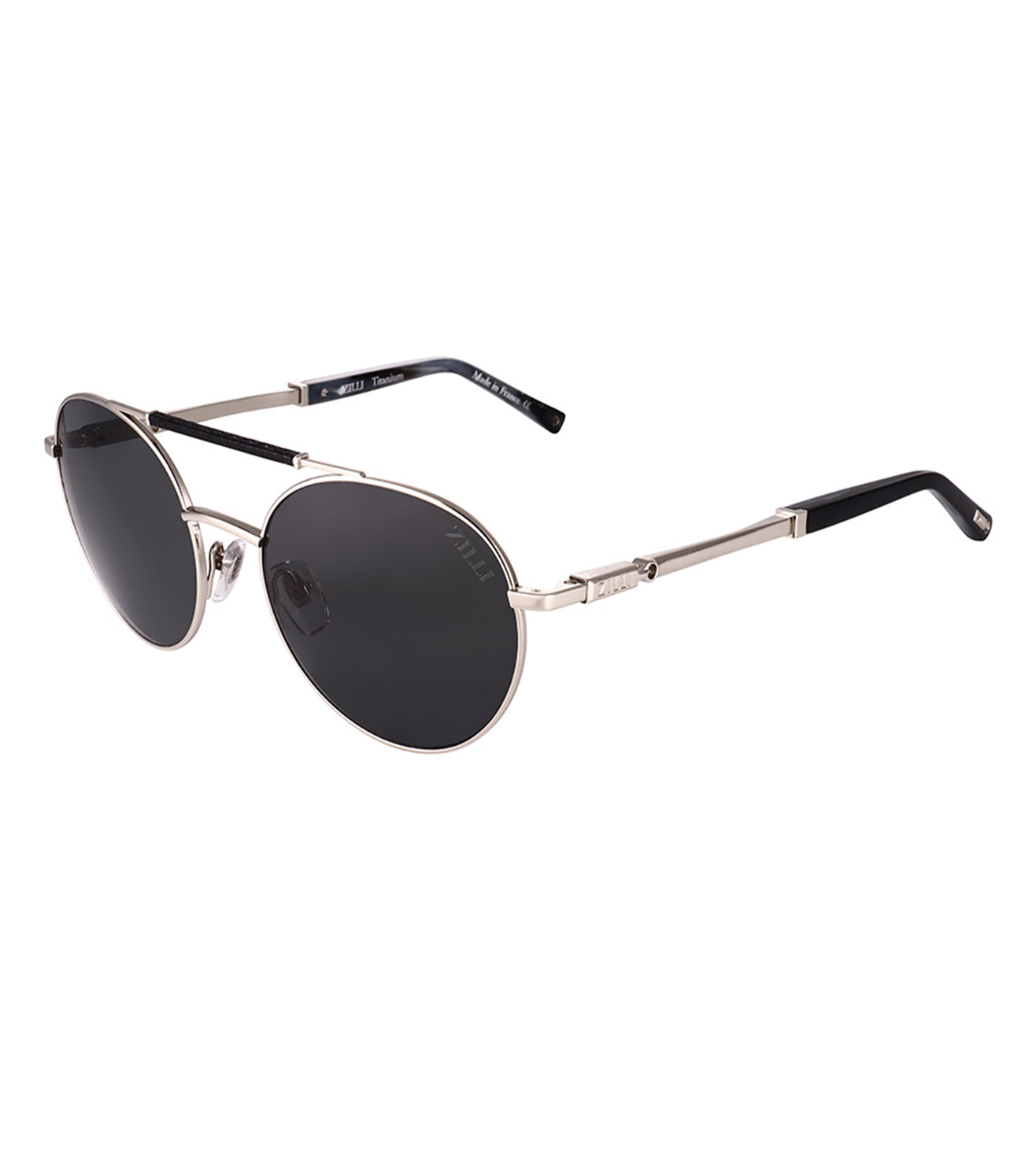 Zilli Men's Grey Round Sunglasses