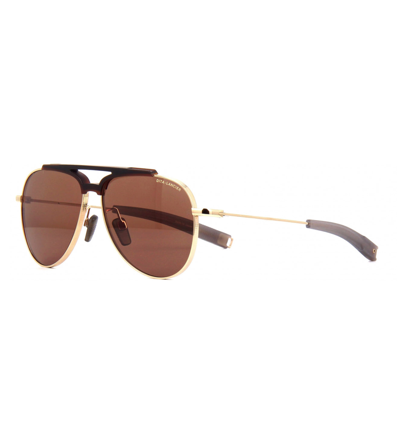 Dita Lancier LSA-401 Unisex Brown Aviator Sunglasses