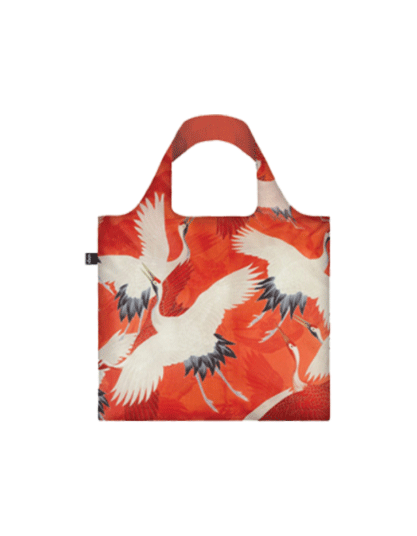 Woman'S Haori Cranes Reusable Water Resistant Shopping Bag
